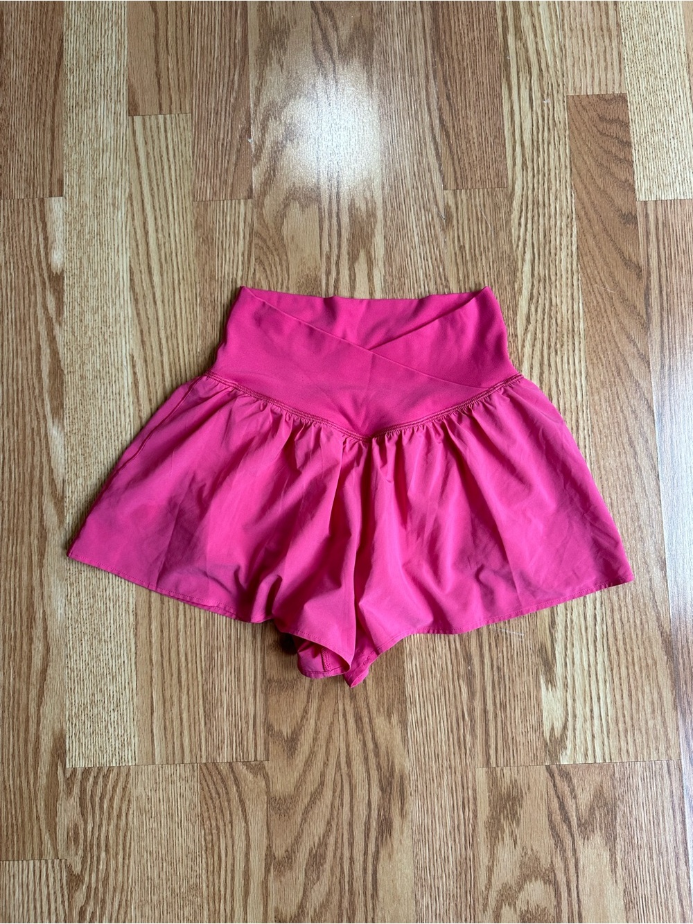 Aerie Pink Crossover Waist Shorts